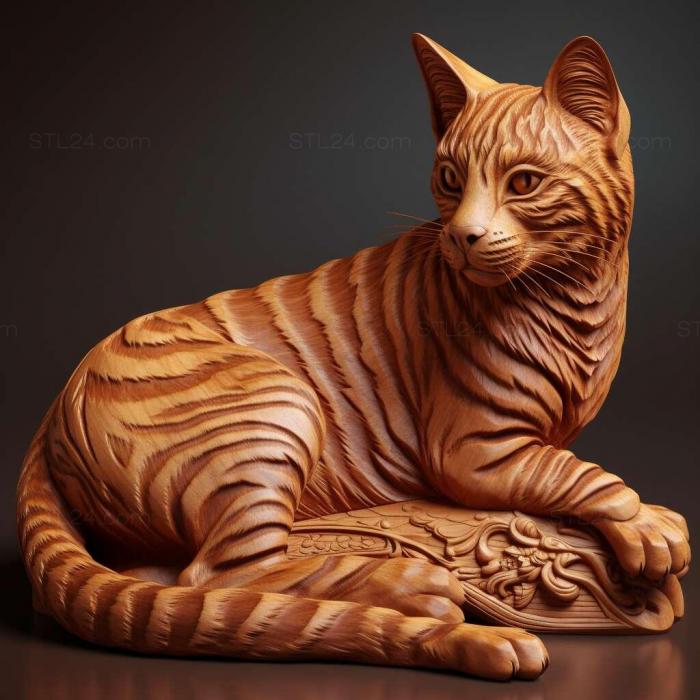 Природа и животные (Toyger кошка 2, NATURE_6938) 3D модель для ЧПУ станка